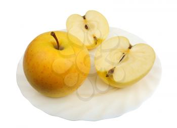 Royalty Free Photo of Yellow Apples on a Plate