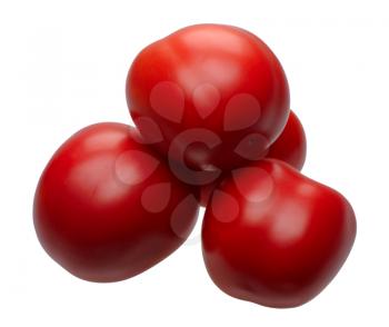 red tomatoes, isolated on a white background