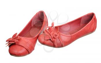 Women leather shoes, isolated on a white background.