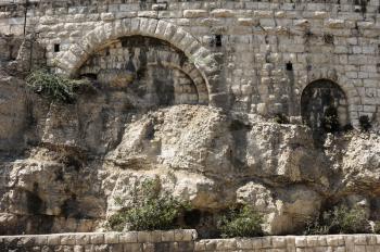 Ancient walls of the old city in Jerusalem