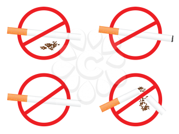 Royalty Free Clipart Image of a Set of No Smoking Signs