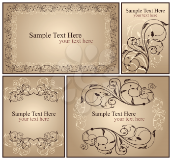 Royalty Free Clipart Image of a Set of Decorative Vintage Backgrounds