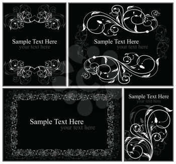 Royalty Free Clipart Image of a Set of Floral Frames