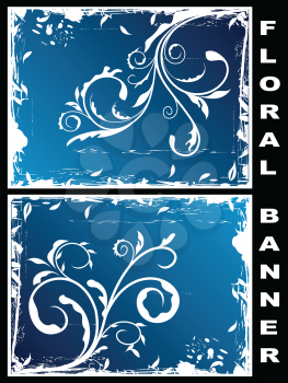 Royalty Free Clipart Image of Grunge Floral Banners