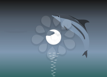 Royalty Free Clipart Image of a Dolphin 