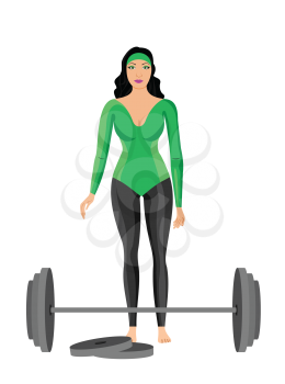Royalty Free Clipart Image of a Woman With Dumbbells 