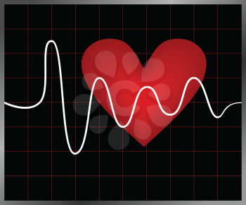Royalty Free Clipart Image of a Heartbeat Background