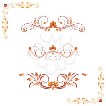 Royalty Free Clipart Image of Decorative Autumn Borders