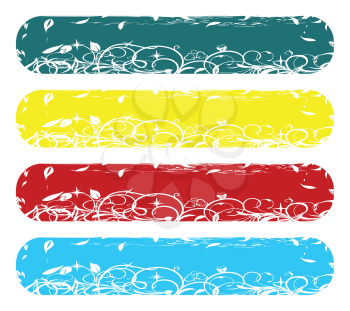 Royalty Free Clipart Image of a Set of Grungy Banners