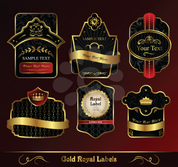 Royalty Free Clipart Image of a Set of Vintage Labels