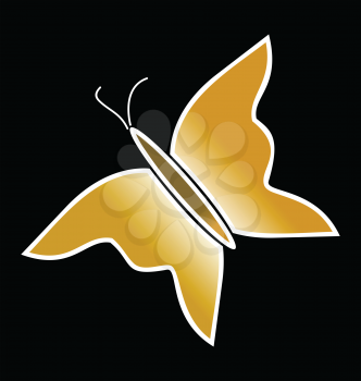 Royalty Free Clipart Image of a Gold Butterfly