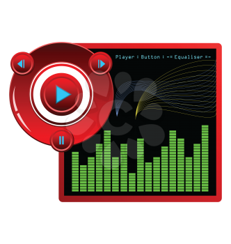 Royalty Free Clipart Image of a Web Music Player Template