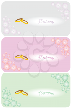 Royalty Free Clipart Image of a Set of Wedding Invitations