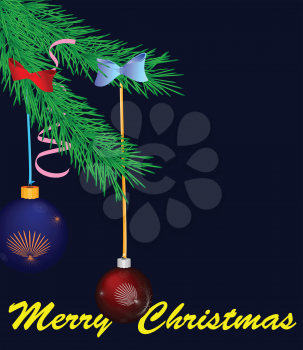 Royalty Free Clipart Image of a Christmas Tree With Ornaments 