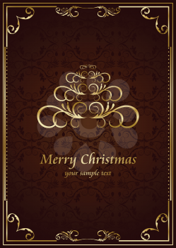 Royalty Free Clipart Image of an Ornate Christmas Background