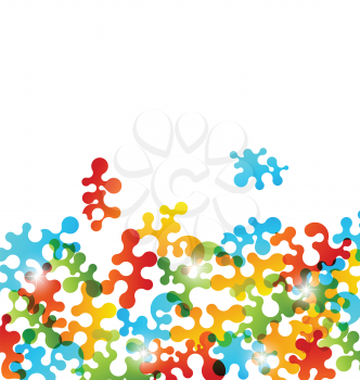 Illustration set colorful figures stylized puzzle - vector
