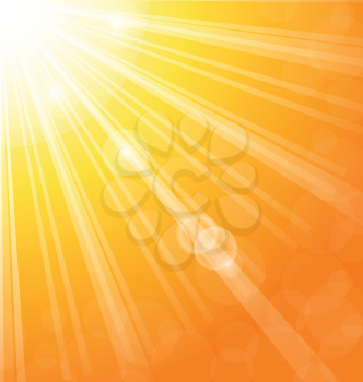Illustration abstract background with sun light rays - vector