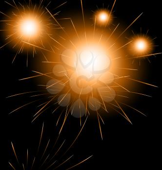 Illustration Happy New Year fireworks background - vector
