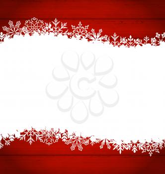 Illustration Christmas frame made of snowflakes with copy space for your text - vector