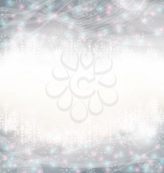 Illustration New Year background with snowflakes - vector