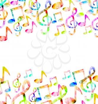 Illustration Rainbow Music Background with Copy Space for Your Text - Vector