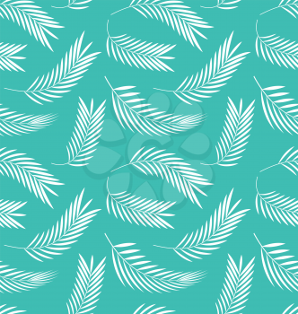 Illustration Seamless Background with Silhouettes Leaves of Palm Tree - Vector