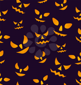 Illustration Halloween Seamless Pattern with Angry Eyes, Scary Decoration - Vector