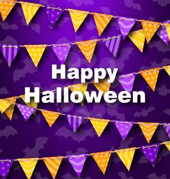 Illustration Colorful Hanging for Triangular String Halloween Party - Vector