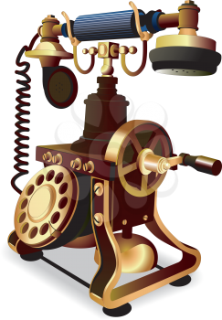 Royalty Free Clipart Image of an Old Telephone