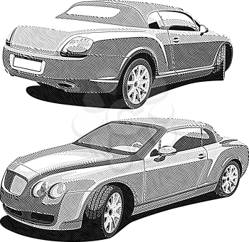 Royalty Free Clipart Image of Two Cars