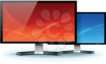 Royalty Free Clipart Image of Two Flat Screens