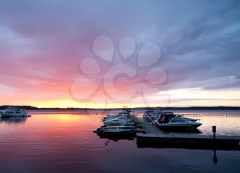 Royalty Free Photo of a Dramatic Dawn on the St. Lawrence