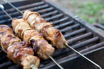 Royalty Free Photo of Barbecued Mieat on a Grill