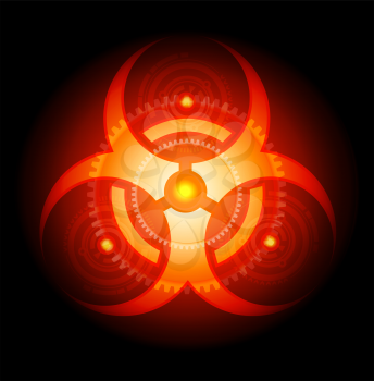 Royalty Free Clipart Image of a Glowing Biohazard Symbol