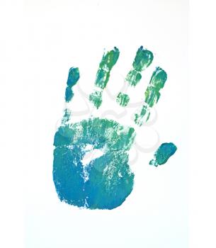 print of the hand isolated on the white background