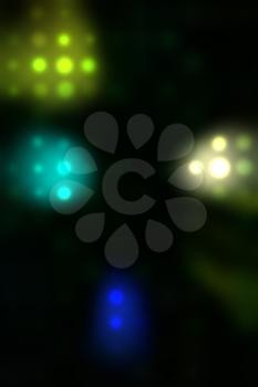 illustration of blurred neon disco light dots pattern on dark background