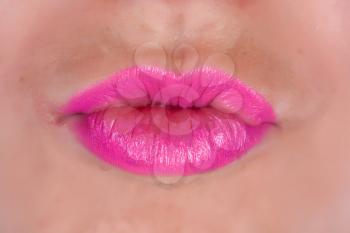 Beautiful female lips closeup