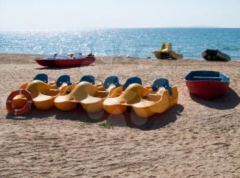 beach boats in summertime