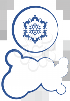 Royalty Free Clipart Image of a Snowflake and Cloud