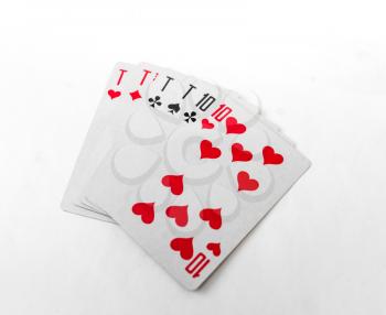 playing cards 10 on white