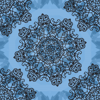 Seamless Print Mandala background. Vintage decorative element on endless texture. Hand drawn background. Islamic, Arabic, Indian, Asian, Ottoman motifs. Open-work symmetry pattern.