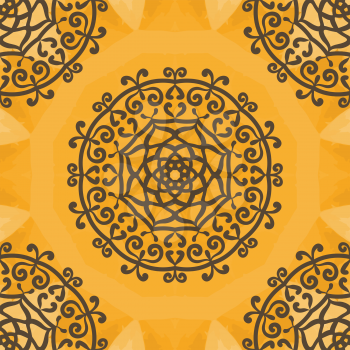 Arabesque Motif Print. Vintage decorative element on seamless texture. Hand drawn background. Islamic, Arabic, Indian, Asian, Ottoman motifs.