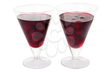 Royalty Free Photo of Cerise Dessert in a Glass 