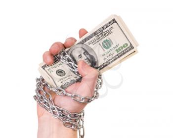Royalty Free Photo of Money Chained to a Hand