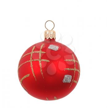 red christmas decoration isolated on white background                                                