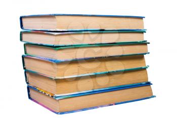 pile of the old books isolated on white background.(clipping path included)