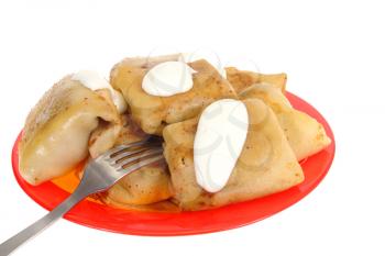 Royalty Free Photo of a Plate of Perogies