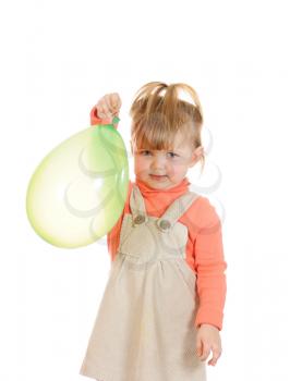 Royalty Free Photo of a Little Girl Holding a Balloon