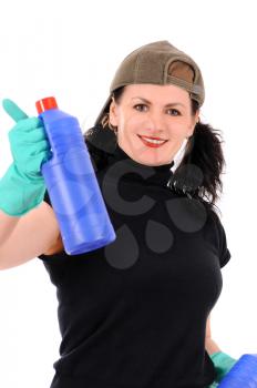 Royalty Free Photo of a Woman Cleaning