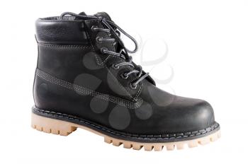 black working boots isolated on white background